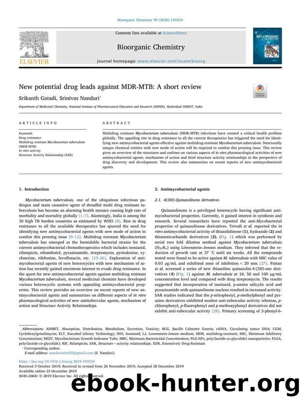 New potential drug leads against MDR-MTB_ A short review by Srikanth Gatadi & Srinivas Nanduri