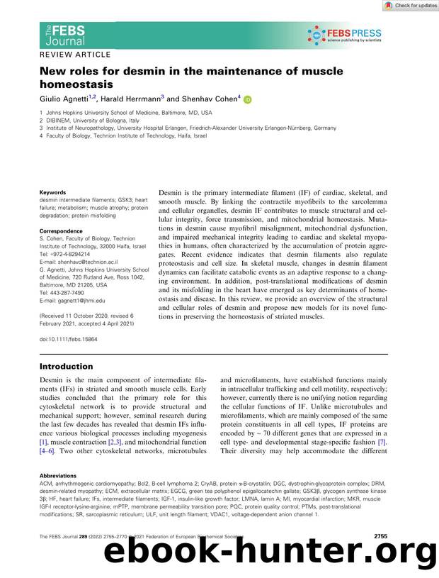 New roles for desmin in the maintenance of muscle homeostasis by Unknown