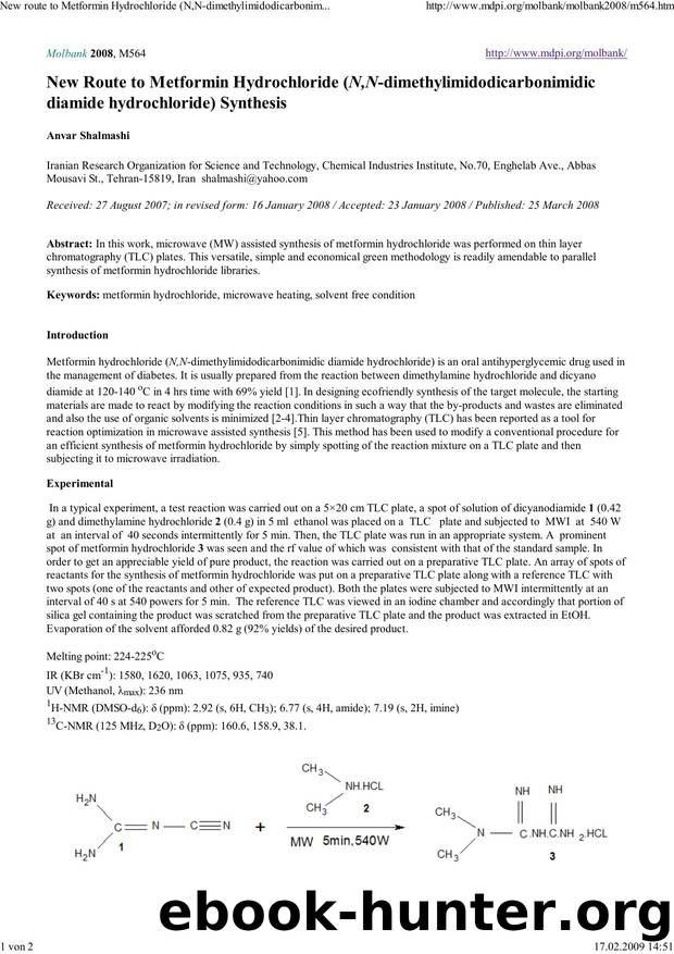 New route to Metformin Hydr... by MDPI-Frey