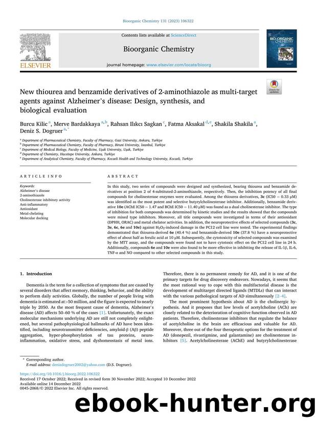 New thiourea and benzamide derivatives of 2-aminothiazole as multi-target agents against Alzheimer's disease: Design, synthesis, and biological evaluation by unknow
