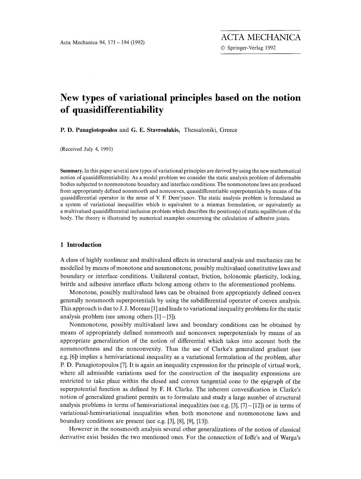 New types of variational principles based on the notion of quasidifferentiability by Unknown