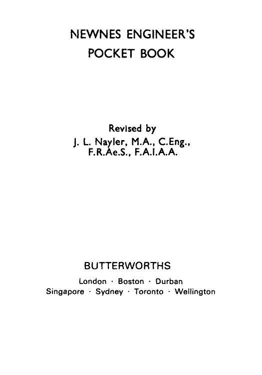 Newnes Engineer's Pocket Book by J. L. Nayler (Auth.)