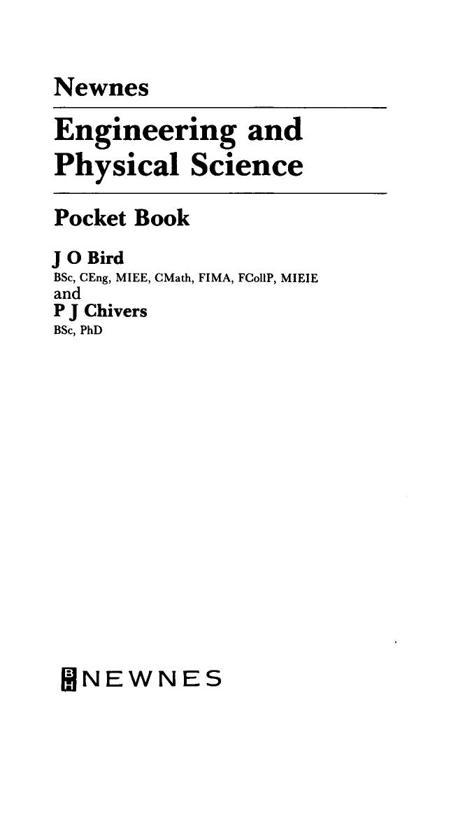 Newnes Engineering and Physical Science Pocket Book by J. O. Bird and P. J. Chivers (Auth.)