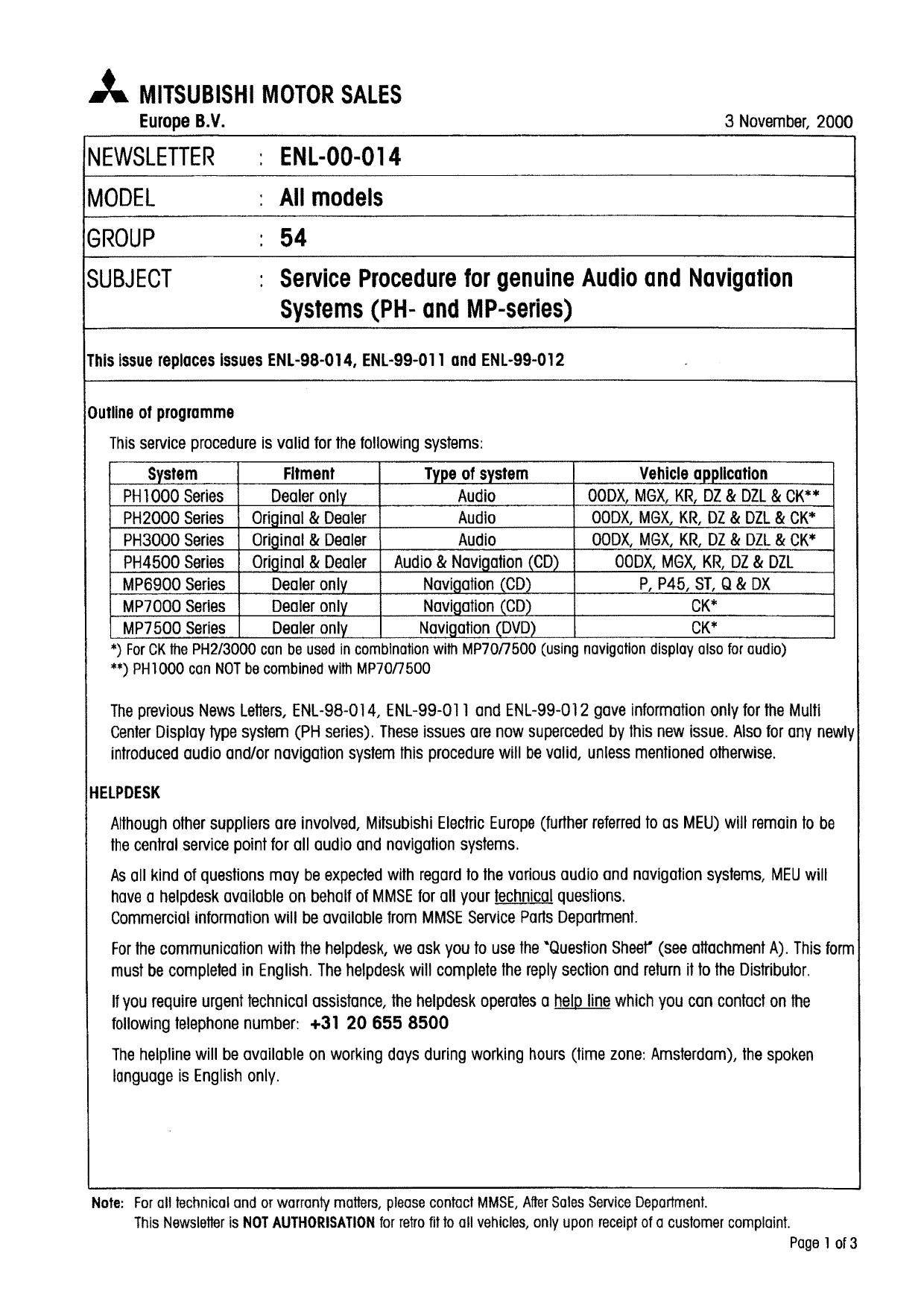 News Letter ENL-00-014 by N