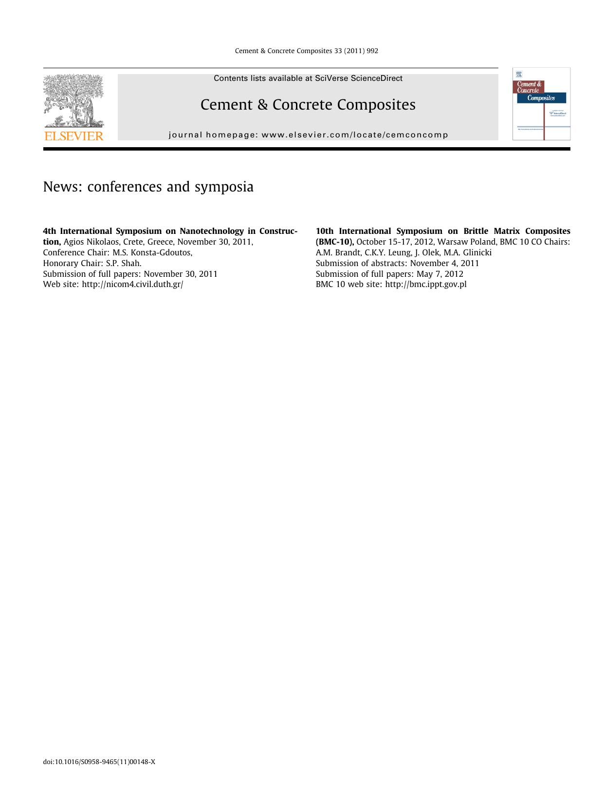 News: conferences and symposia by Unknown