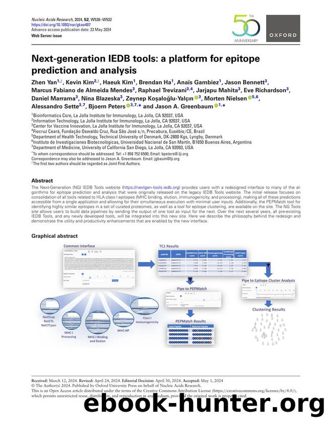 Next-generation IEDB tools: a platform for epitope prediction and analysis by unknow