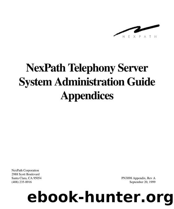 NextPath Release 5 Administration Appendices by Unknown