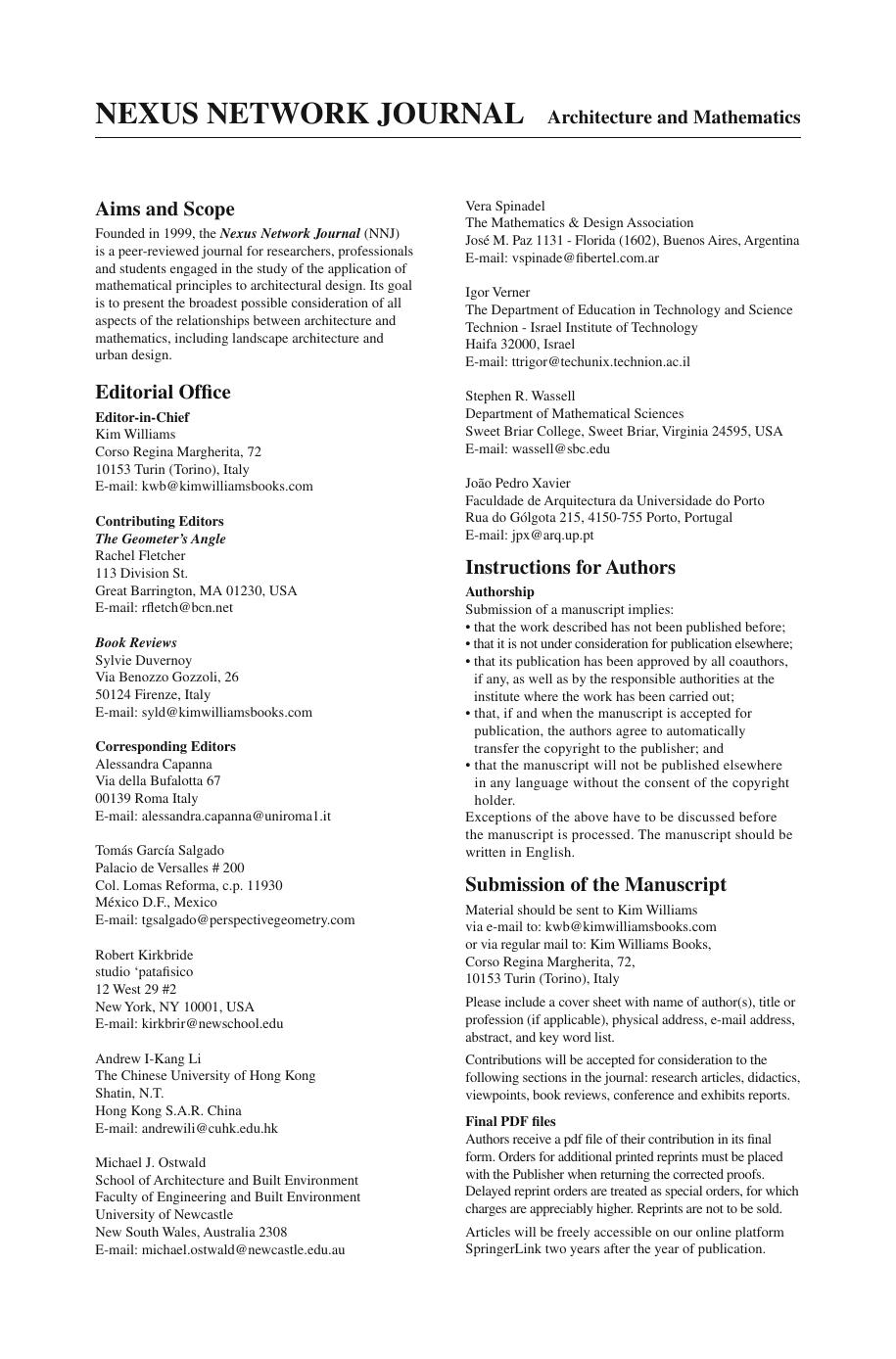 Nexus Network Journal 12,2: Architecture and Mathematics by Unknow