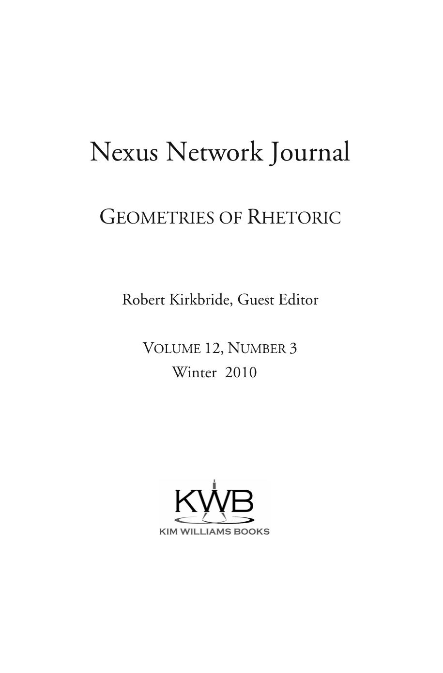 Nexus Network Journal 12,3: Architecture and Mathematics by Unknow