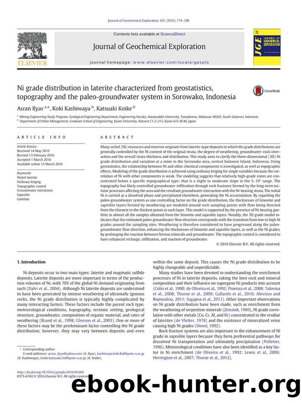 Ni grade distribution in laterite characterized from geostatistics, topography and the paleo-groundwater system in Sorowako, Indonesia by Asran Ilyas & Koki Kashiwaya & Katsuaki Koike