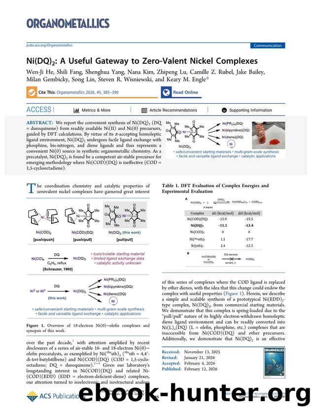 Ni(DQ)2: A Useful Gateway to Zero-Valent Nickel Complexes by unknow