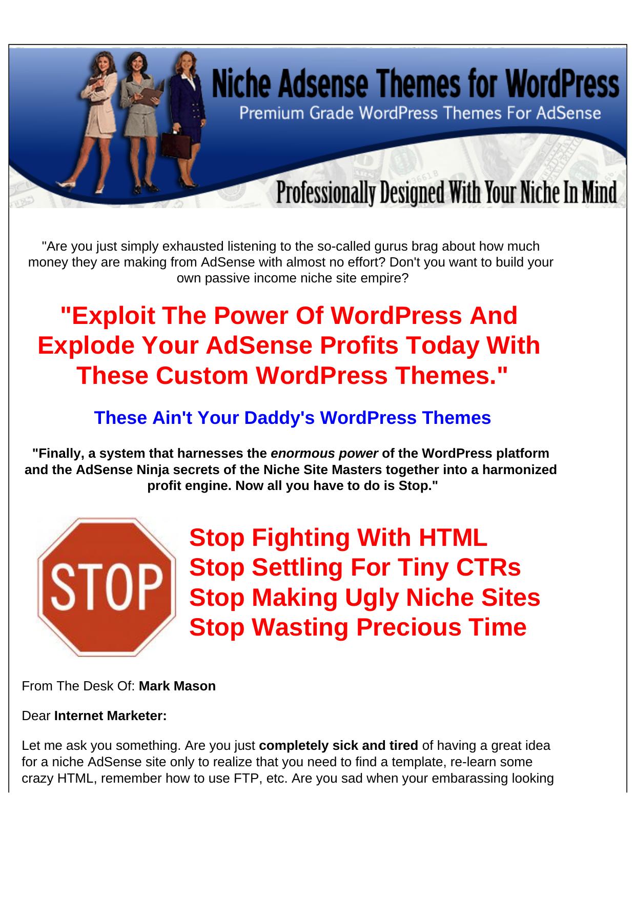 Niche Adsense Themes For WordPress. by Best of Kuszter's Collection