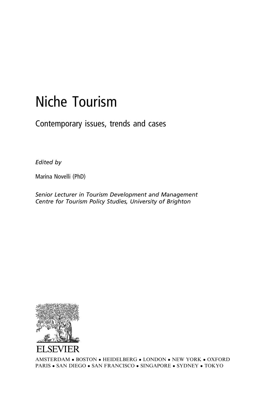 Niche Tourism: Contemporary issues, trends and cases by Marina Novelli