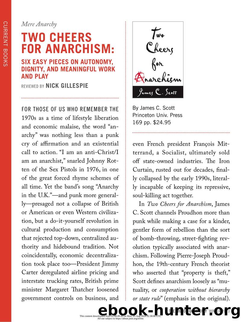 Nick Gillespie on Two Cheers for Anarchism by Unknown