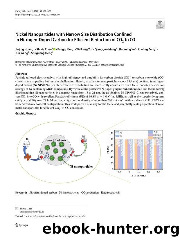 Nickel Nanoparticles with Narrow Size Distribution Confined in Nitrogen-Doped Carbon for Efficient Reduction of CO2 to CO by unknow