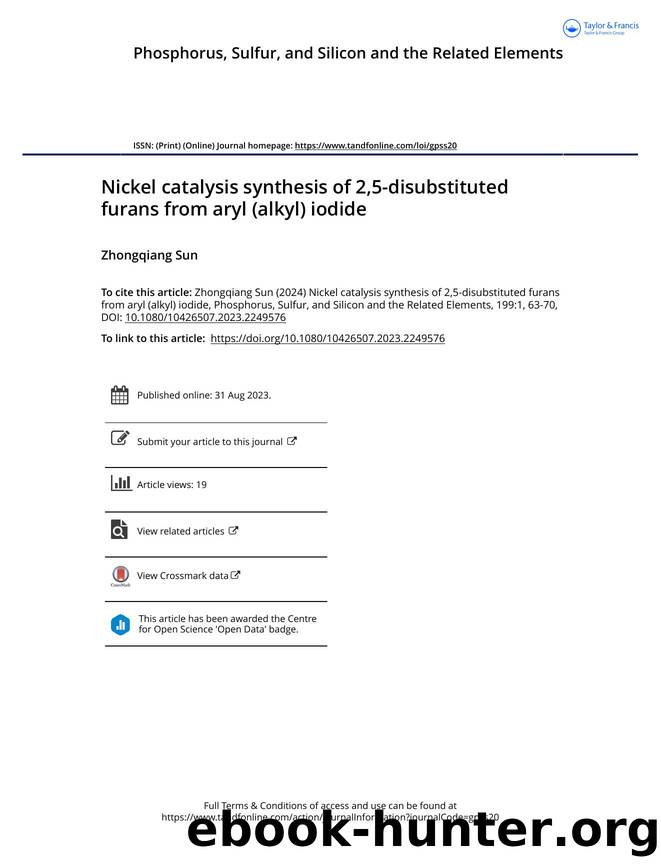 Nickel catalysis synthesis of 2,5-disubstituted furans from aryl (alkyl) iodide by Sun Zhongqiang