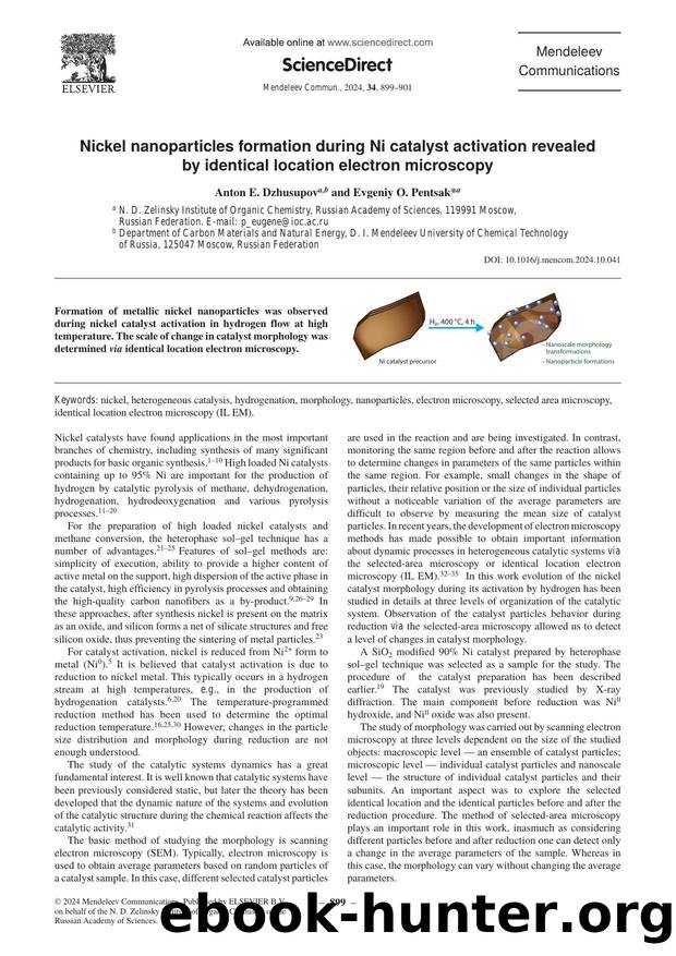 Nickel nanoparticles formation during Ni catalyst activation revealed by identical location electron microscopy by Anton E. Dzhusupov & Evgeniy O. Pentsak