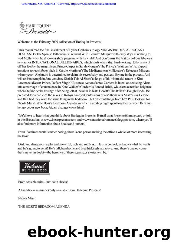 Nicola Marsh by The Boss's Bedroom Agenda