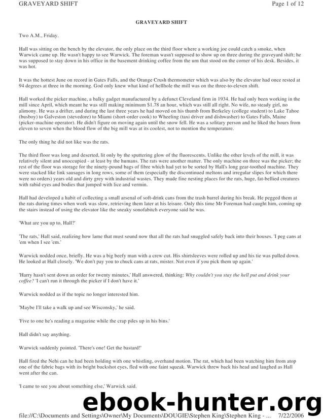 Night Shift - Graveyard Shift by King Stephen