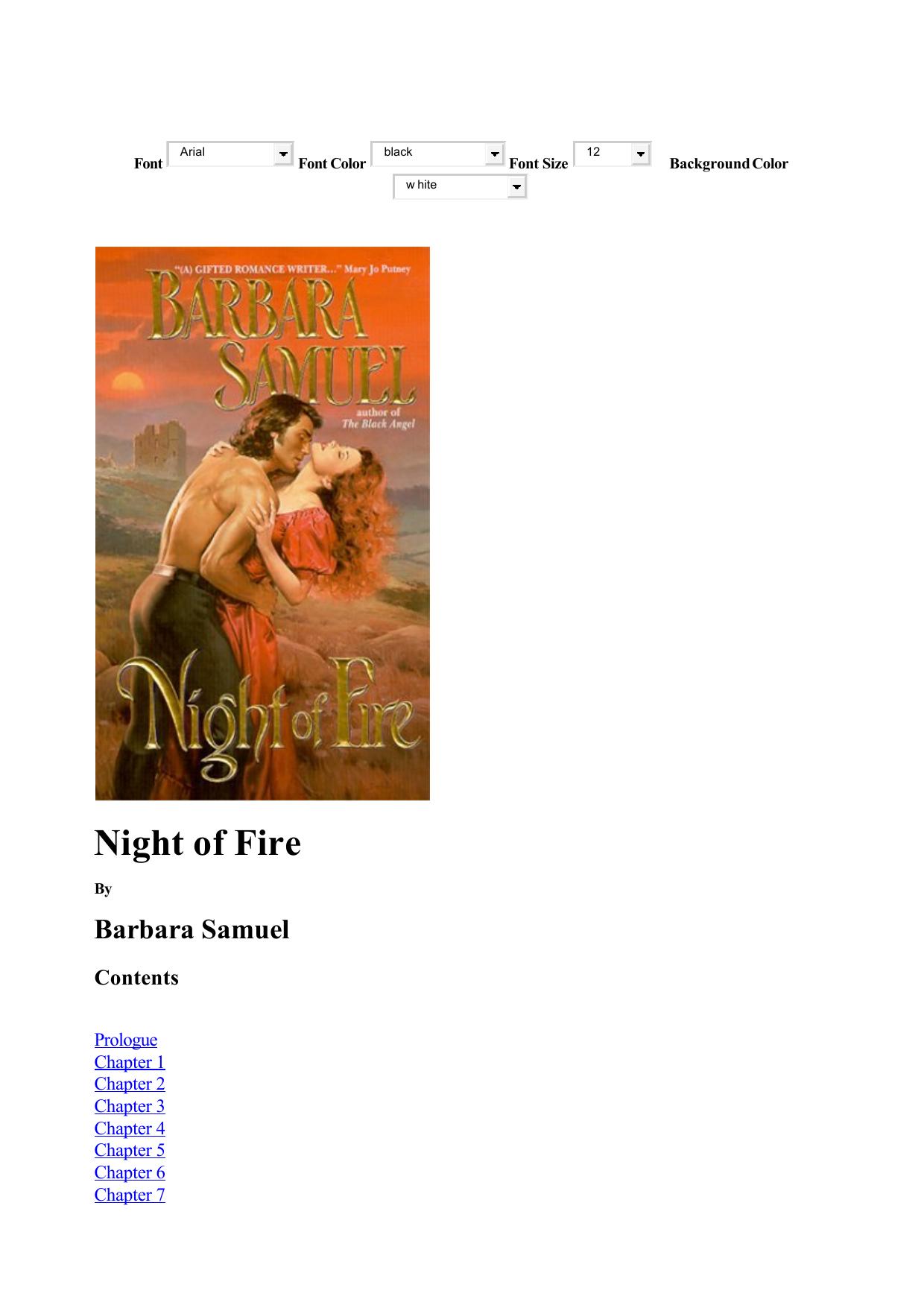 Night of Fire by Barbara Samuel