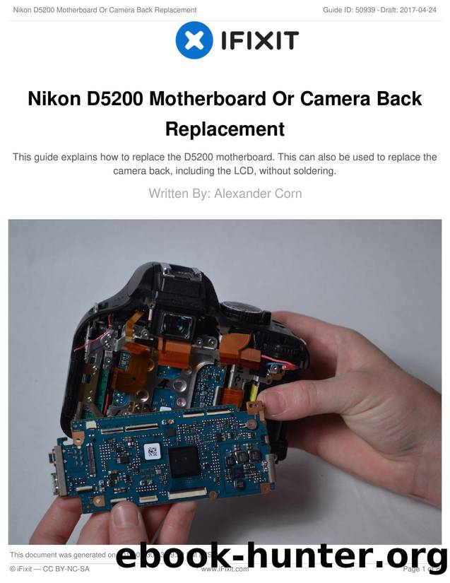 Nikon D5200 Motherboard Or Camera Back Replacement by Unknown
