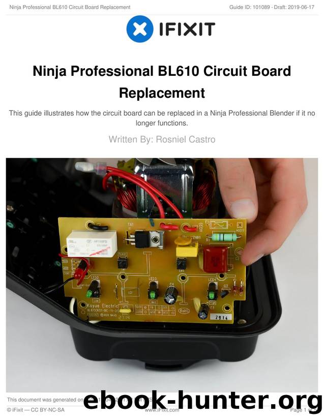 Ninja Professional BL610 Circuit Board Replacement by Unknown