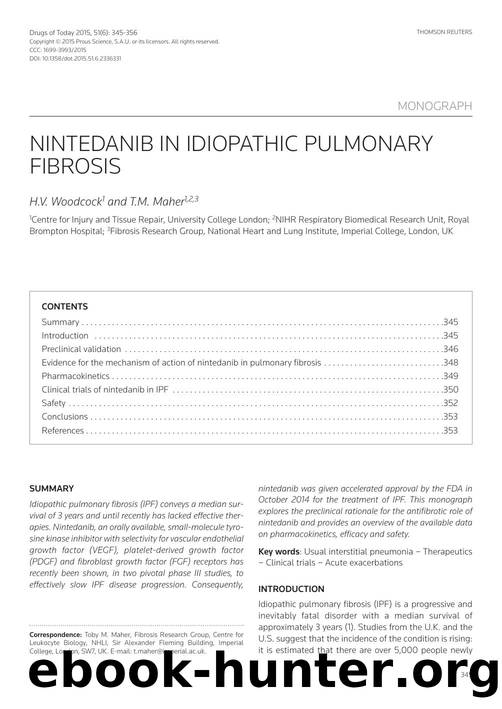 Nintedanib in idiopathic pulmonary fibrosis by Copyright © 2015 Prous Science & S.A.U. or its licensors. All rights reserved