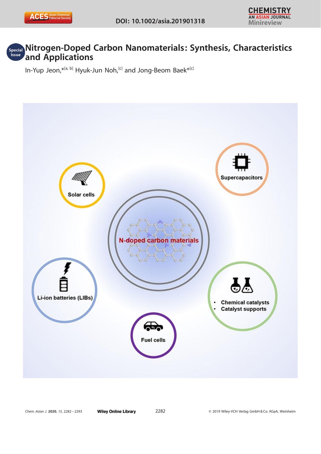 NitrogenâDoped Carbon Nanomaterials: Synthesis, Characteristics and Applications by Unknown