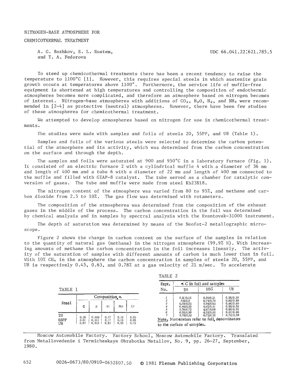 Nitrogen-base atmosphere for chemicothermal treatment by Unknown