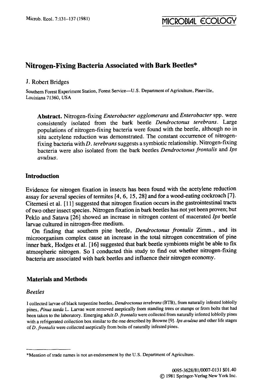 Nitrogen-fixing bacteria associated with bark beetles by Unknown