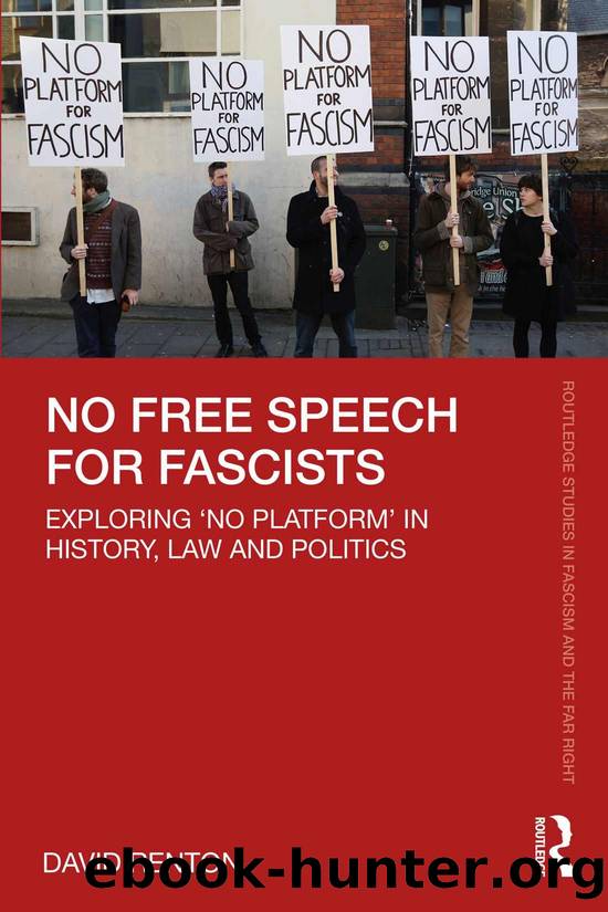 No Free Speech for Fascists (Routledge Studies in Fascism and the Far Right) by David Renton