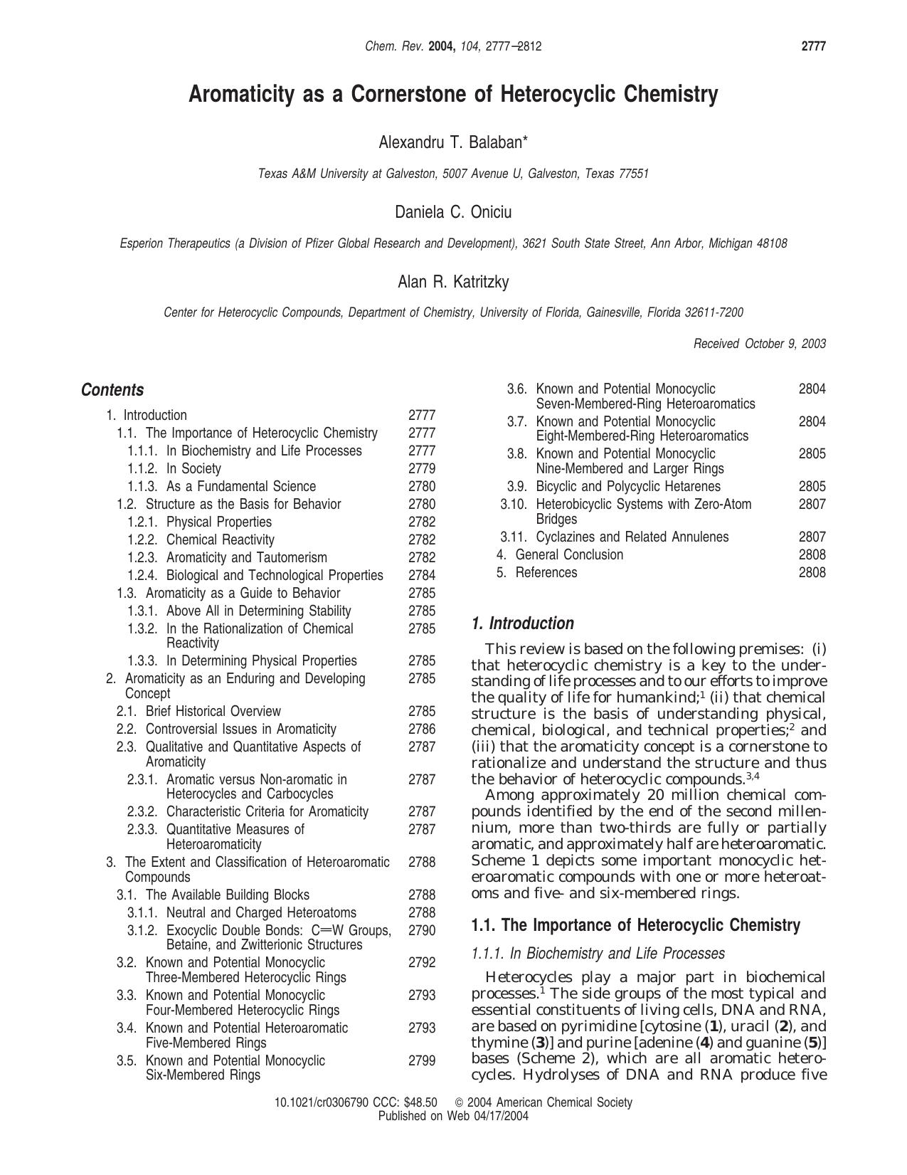 No Job Name by Aromaticity as a Cornerstone of Heterocyclic Chemistry (2004)(36s)