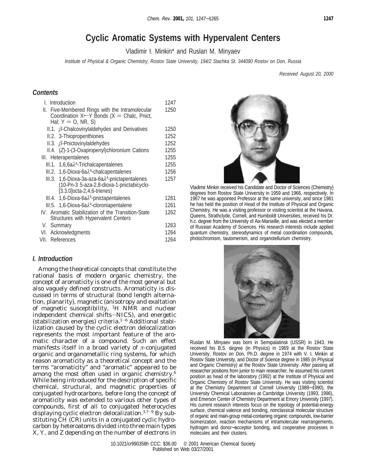 No Job Name by Cyclic Aromatic Systems & Hypervalent Centers (2001)(19s)