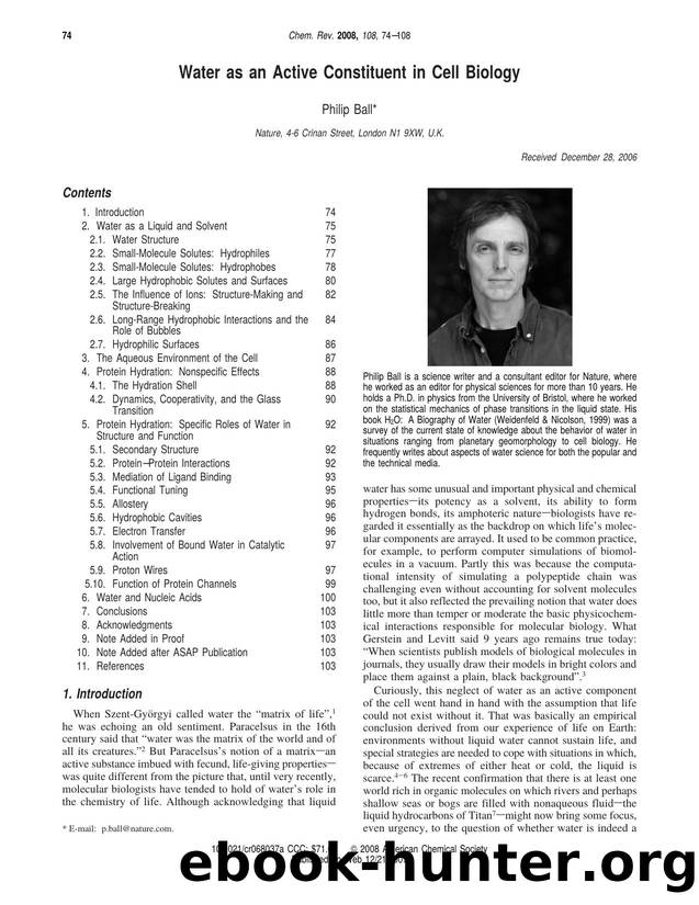 No Job Name by Water as an Active Constituent in Cell Biology (2008)