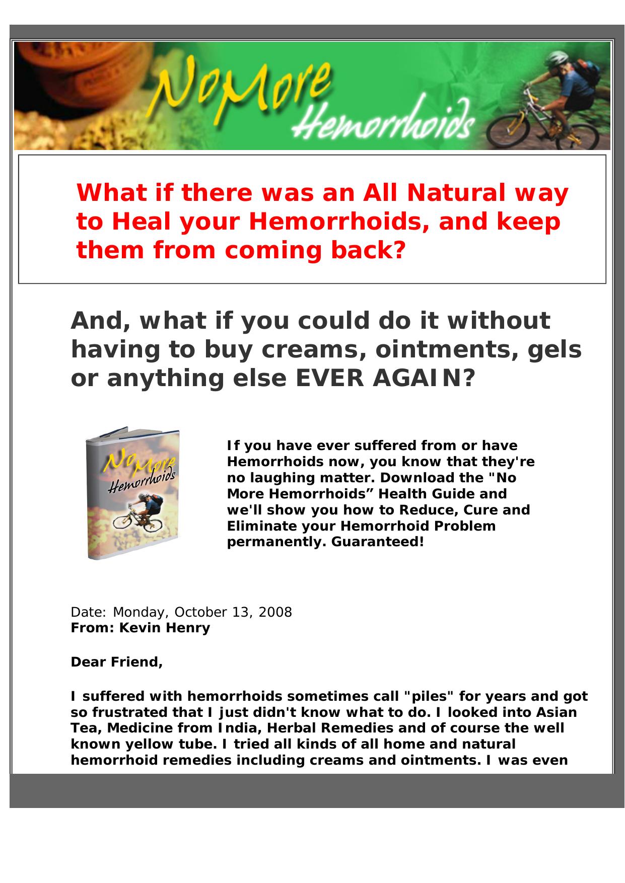 No More Hemorrhoids. by Best of Kuszter's Collection