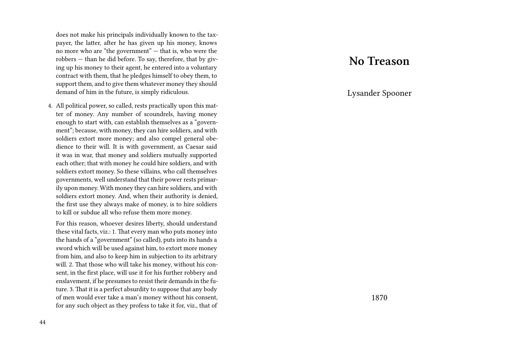 No Treason by Lysander Spooner