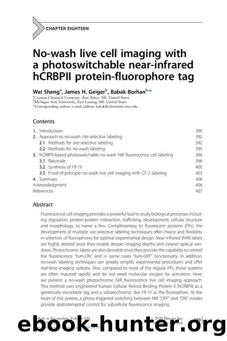 No-wash live cell imaging with a photoswitchable near-infrared hCRBPII protein-fluorophore tag by Wei Sheng & James H. Geiger & Babak Borhan