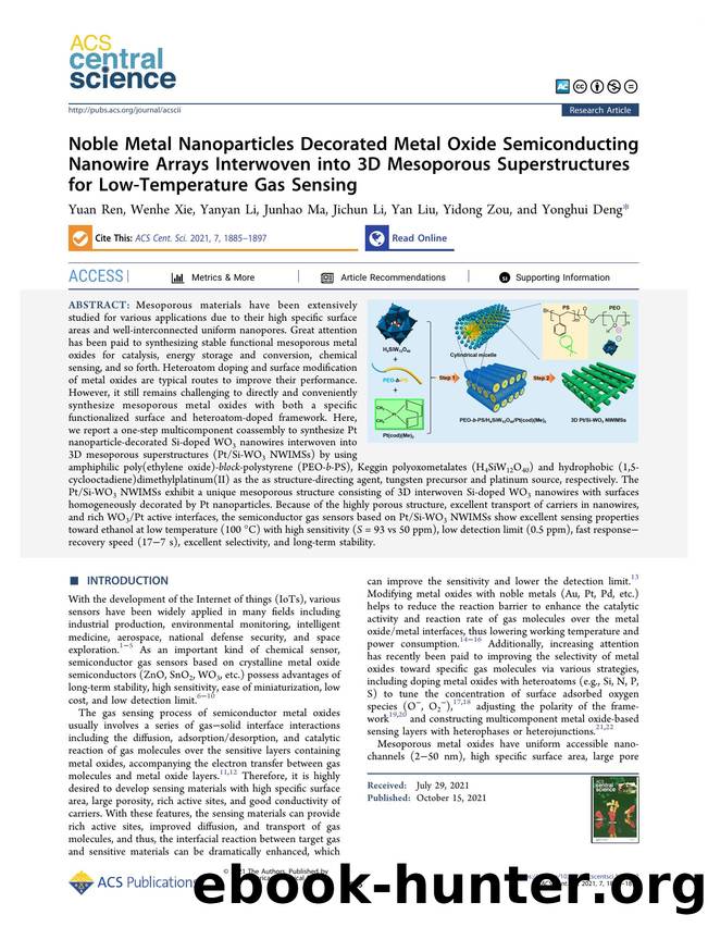 Noble Metal Nanoparticles Decorated Metal Oxide Semiconducting Nanowire Arrays Interwoven into 3D Mesoporous Superstructures for Low-Temperature Gas Sensing by unknow