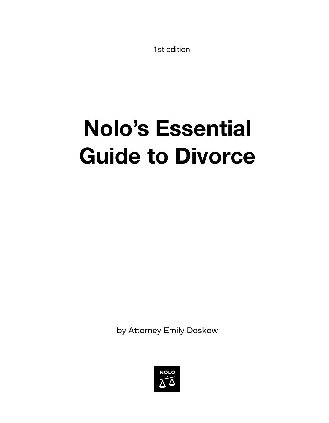 Nolo's Essential Guide to Divorce by Emily Doskow