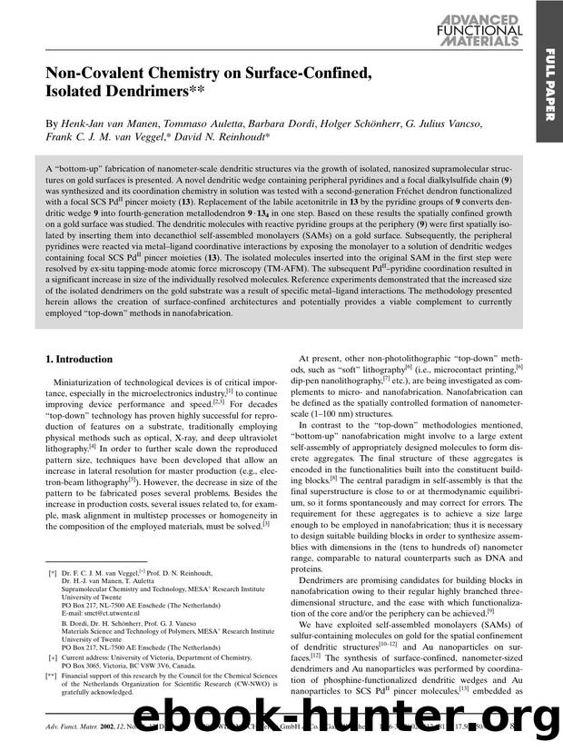 Non-Covalent Chemistry on Surface-Confined, Isolated Dendrimers by Unknown