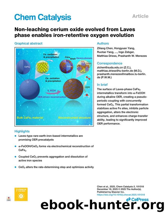 Non-leaching cerium oxide evolved from Laves phase enables iron-retentive oxygen evolution by unknow