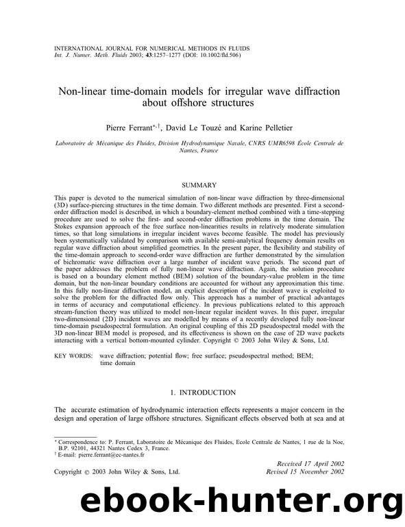 Non-linear time-domain models for irregular wave diffraction about offshore structures by Unknown