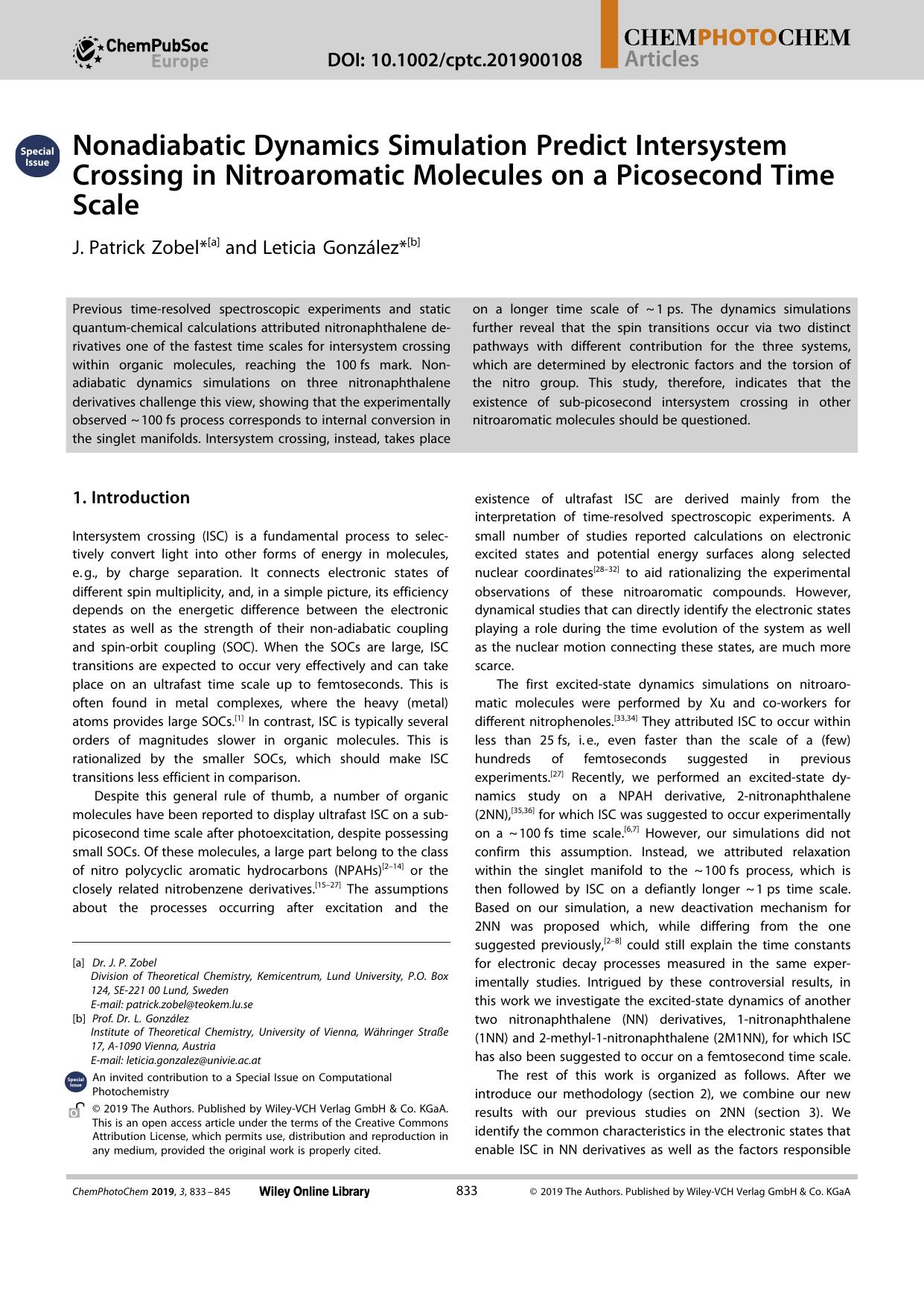 Nonadiabatic Dynamics Simulation Predict Intersystem Crossing in Nitroaromatic Molecules on a Picosecond Time Scale by Unknown