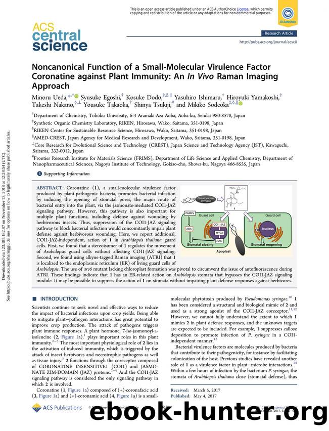 Noncanonical Function of a Small-Molecular Virulence Factor Coronatine against Plant Immunity: An In Vivo Raman Imaging Approach by unknow