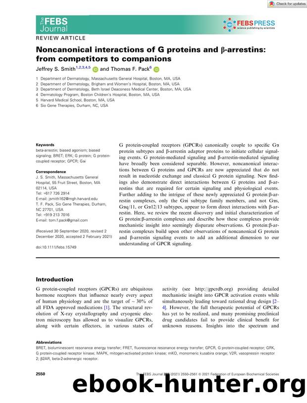 Noncanonical interactions of G proteins and Î²âarrestins: from competitors to companions by Unknown
