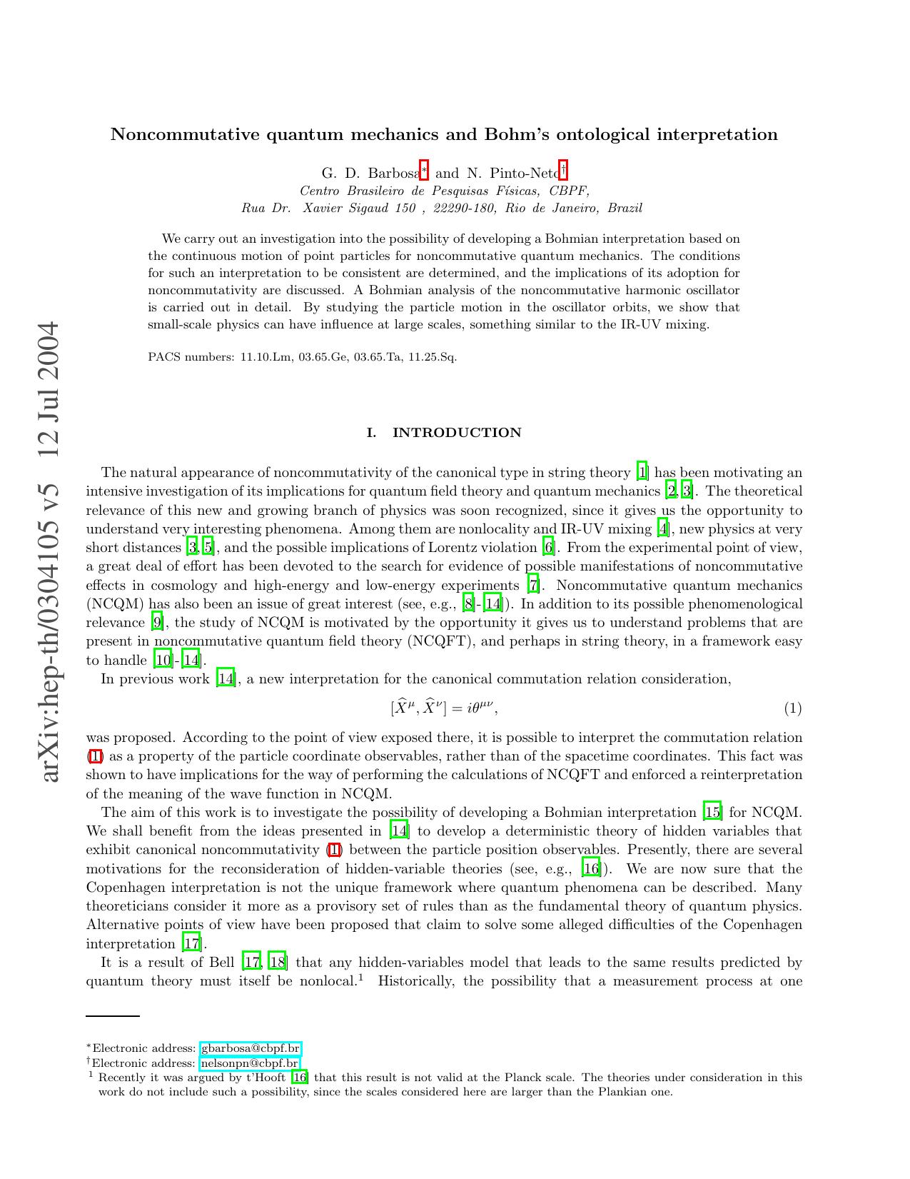 Noncommutative quantum mechanics and Bohm by Unknown