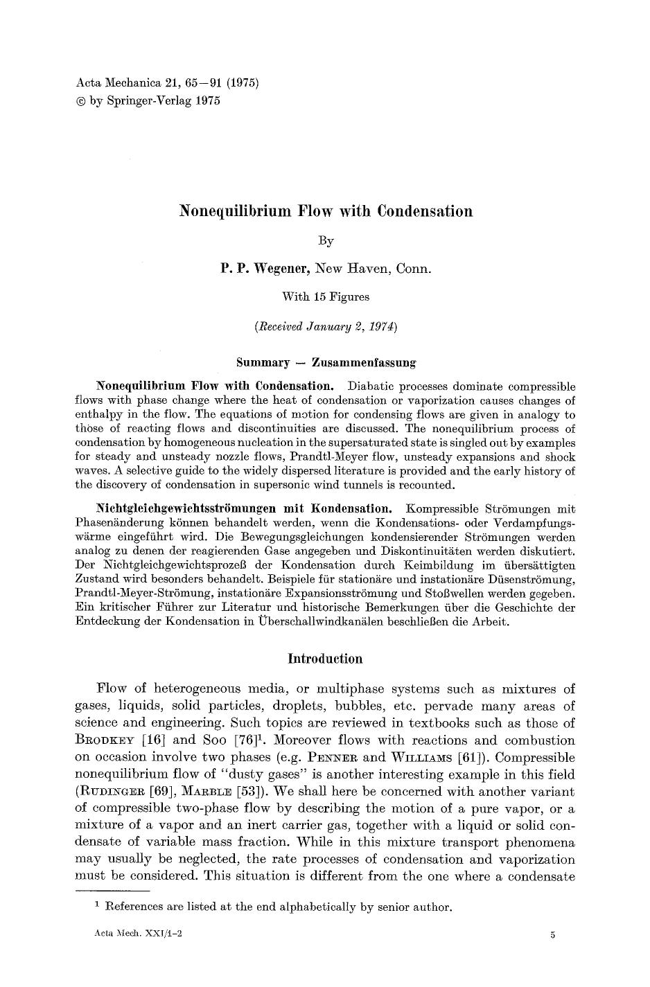 Nonequilibrium flow with condensation by Unknown