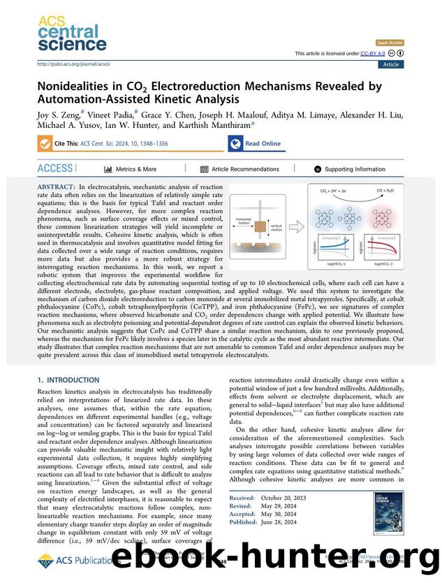 Nonidealities in CO2 Electroreduction Mechanisms Revealed by Automation-Assisted Kinetic Analysis by unknow