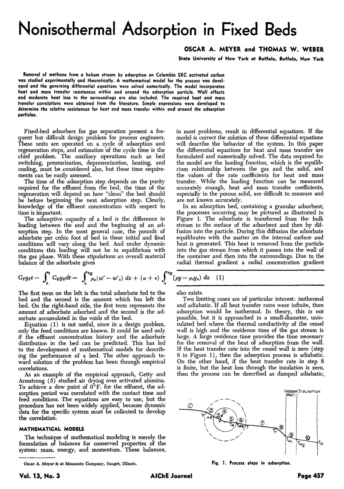 Nonisothermal adsorption in fixed beds by Unknown