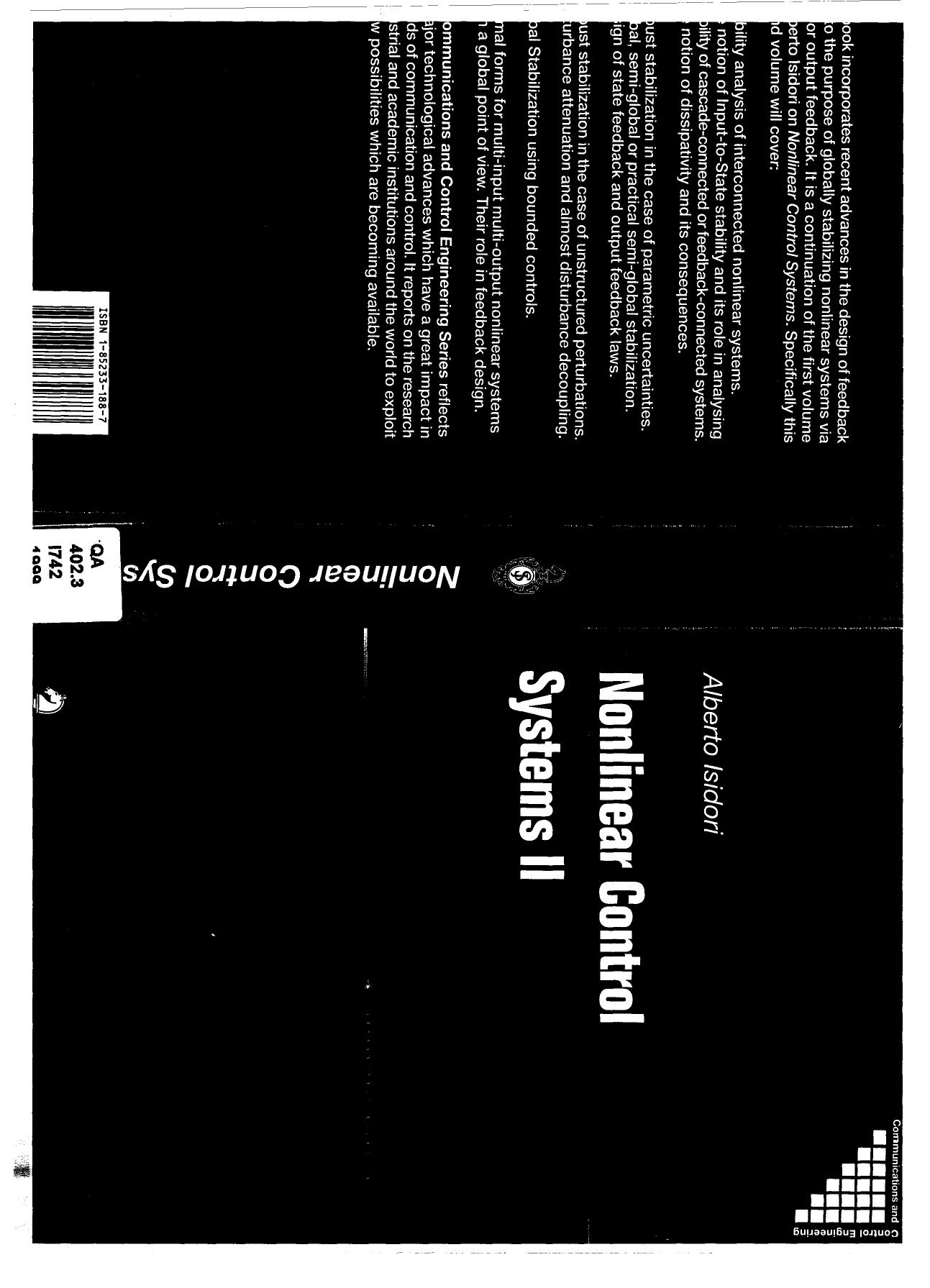 Nonlinear Control Systems II (Communications and Control Engineering) (v. 2) by Alberto Isidori
